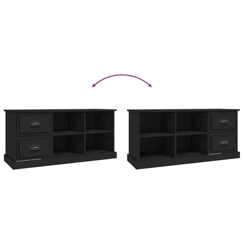 TV ormarić crni 102x35,5x47,5 cm od konstruiranog drva