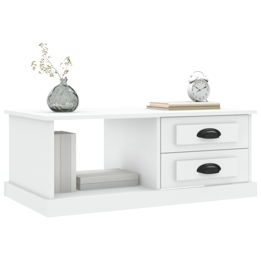 Stolić za kavu bijeli 90 x 50 x 35 cm od konstruiranog drva