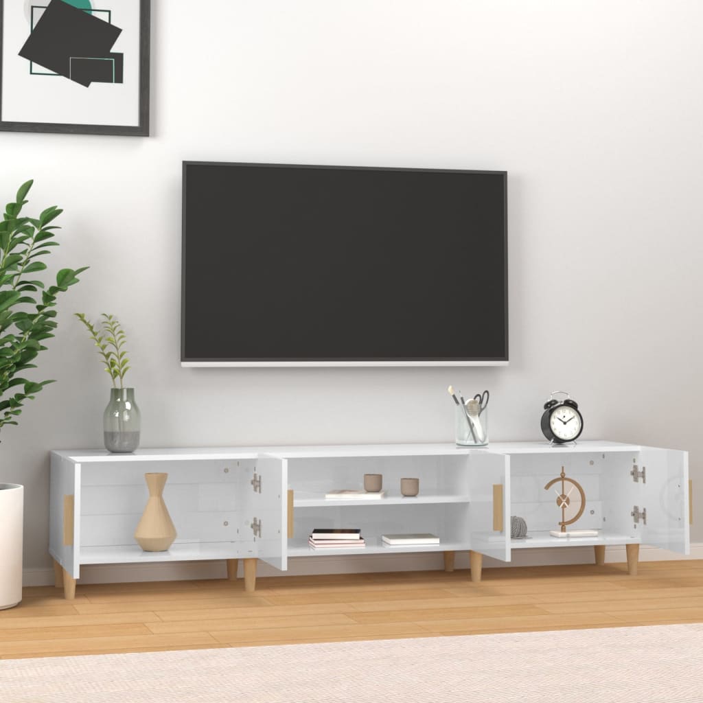 TV ormarić sjajni bijeli 180x31,5x40 cm od konstruiranog drva
