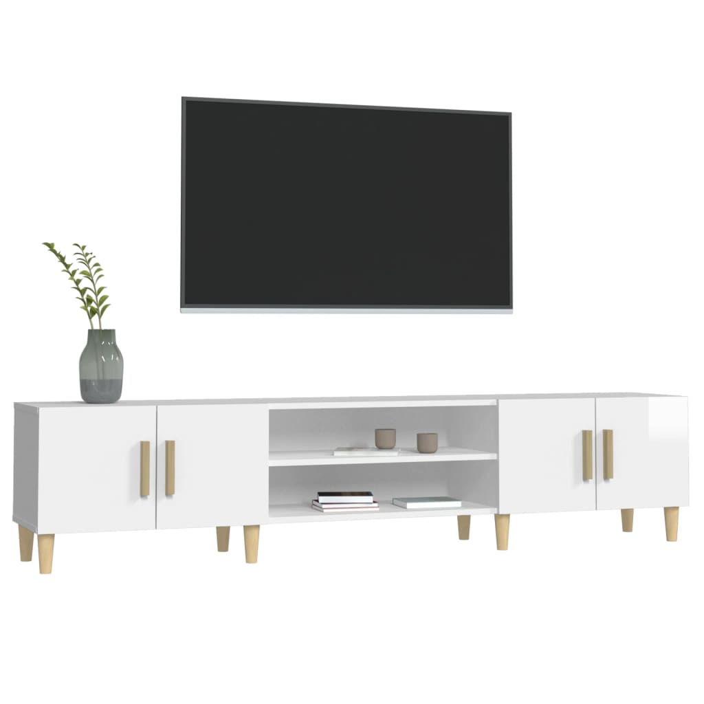 TV ormarić sjajni bijeli 180x31,5x40 cm od konstruiranog drva