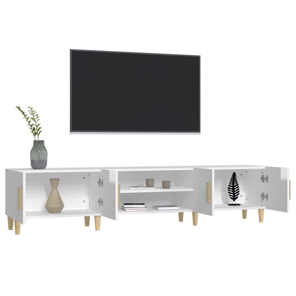 TV ormarić sjajni bijeli 180x31,5x40 cm od konstruiranog drva