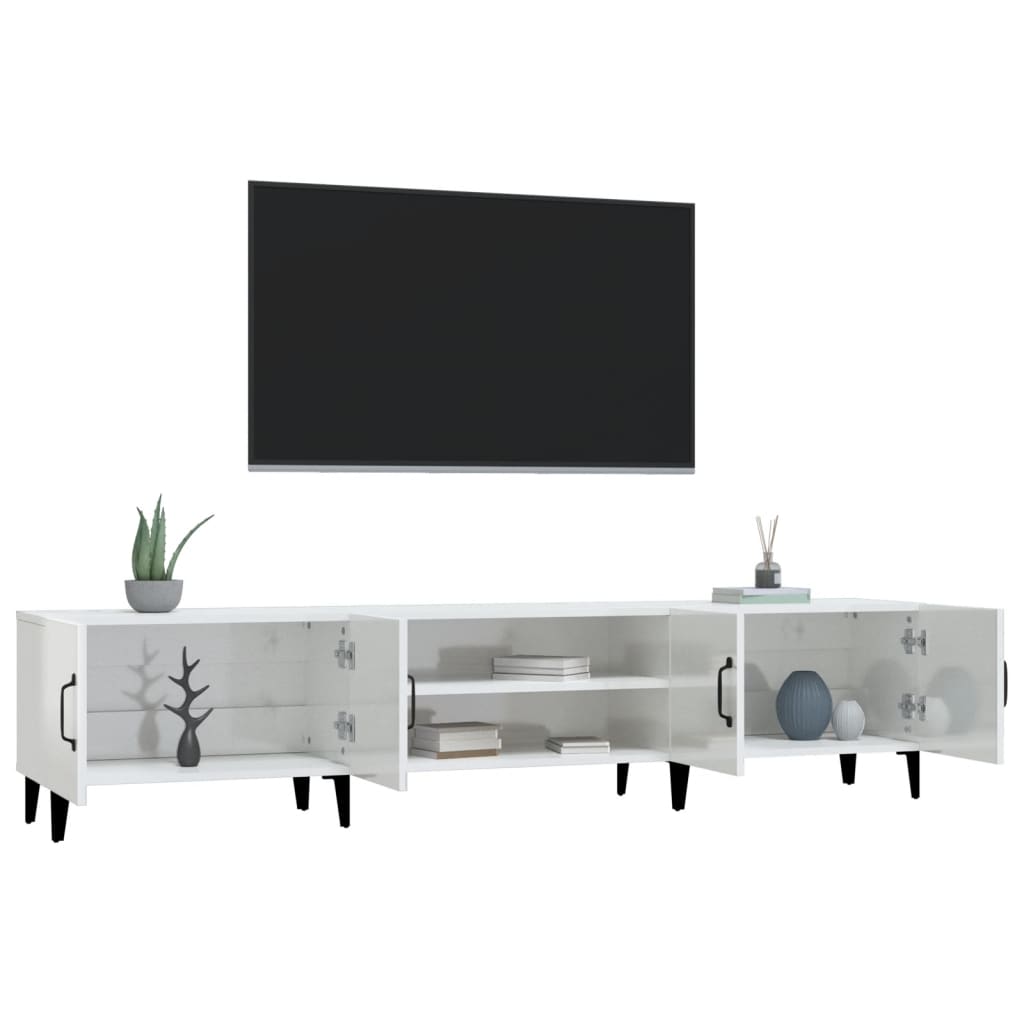 TV ormarić sjajni bijeli 180x31,5x40 cm od konstruiranog drva