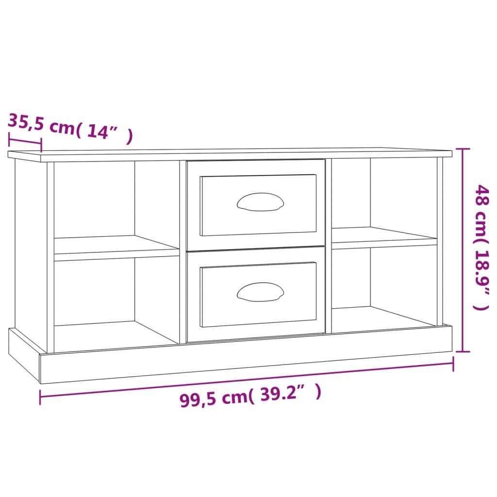 TV ormarić bijeli 99,5 x 35,5 x 48 cm od konstruiranog drva