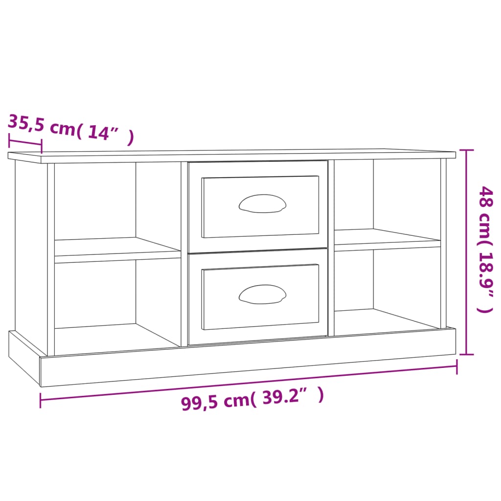 TV ormarić boja betona 99,5x35,5x48 cm od konstruiranog drva