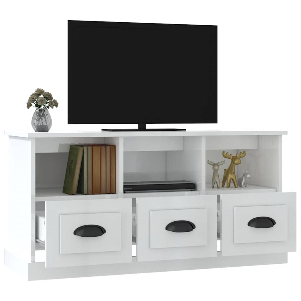 TV ormarić sjajni bijeli 100x35x50 cm od konstruiranog drva