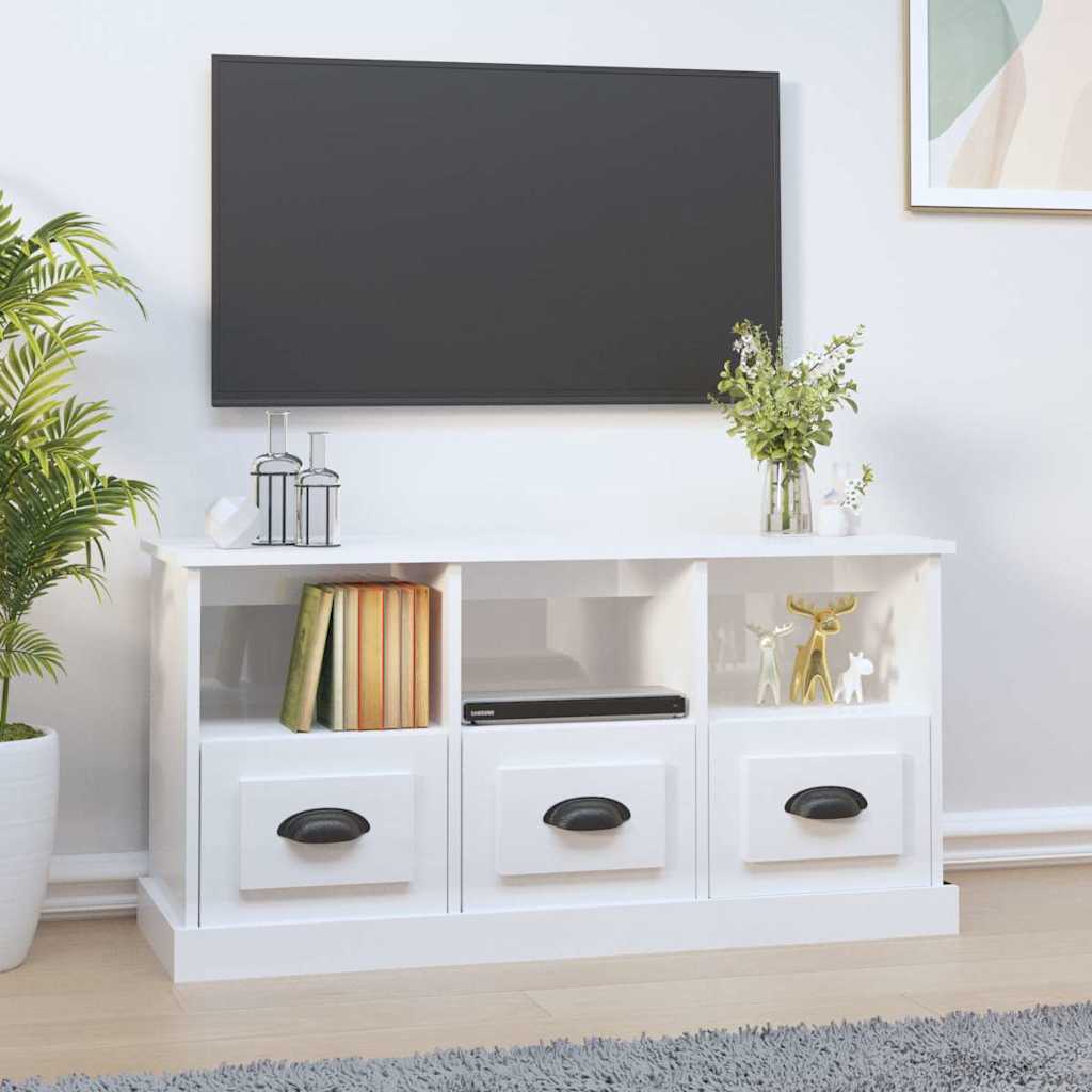 TV ormarić sjajni bijeli 100x35x50 cm od konstruiranog drva