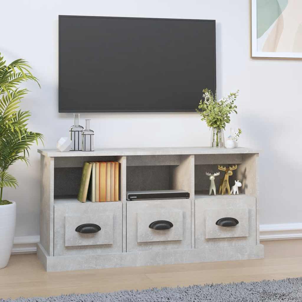 TV ormarić boja betona 100x35x50 cm od konstruiranog drva