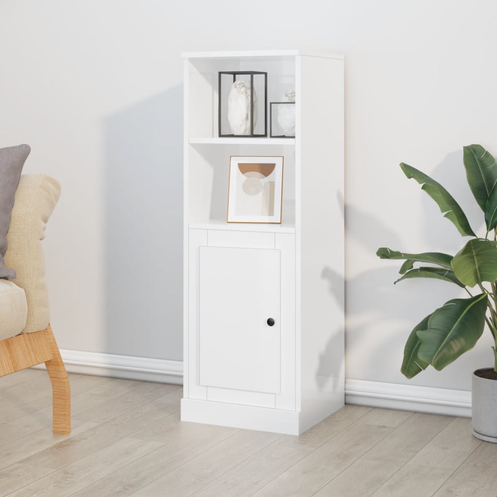 Visoka komoda sjajna bijela 36x35,5x103,5 od konstruiranog drva