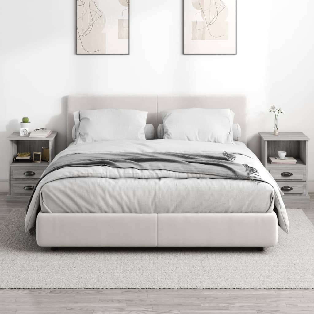 Noćni ormarići 2 kom boja sivog hrasta sonome 43x36x60 cm