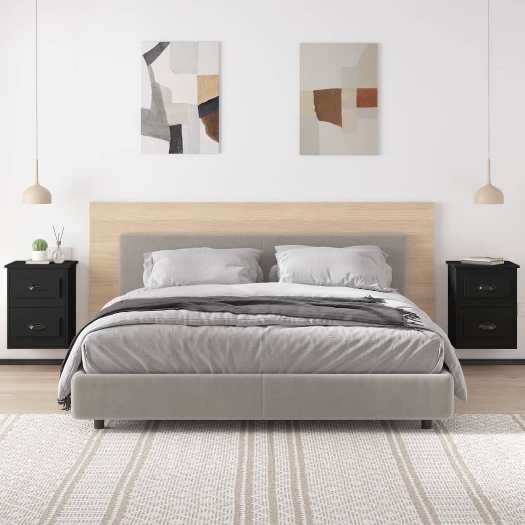 Zidni noćni ormarići 2 kom Crna 41,5x36x53 cm