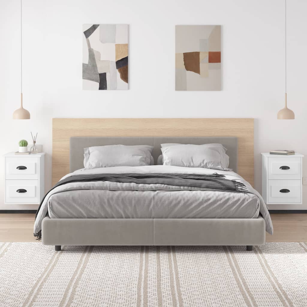 Zidni noćni ormarići 2 kom visoki sjaj bijeli 41,5x36x53 cm
