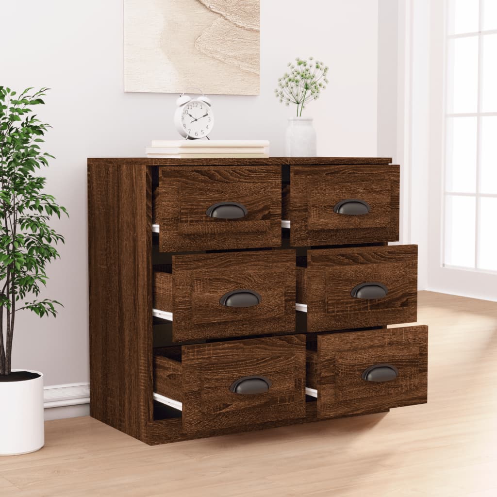 Komoda smeđi hrast 70x35,5x67,5 cm konstruirano drvo