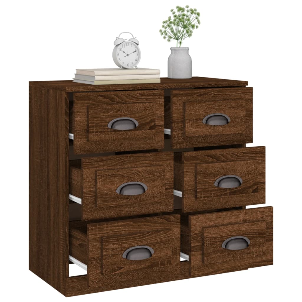 Komoda smeđi hrast 70x35,5x67,5 cm konstruirano drvo