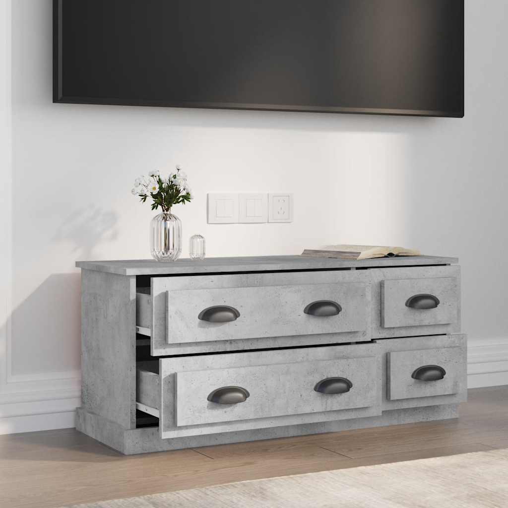TV ormarić boja betona 100x35,5x45 cm konstruirano drvo