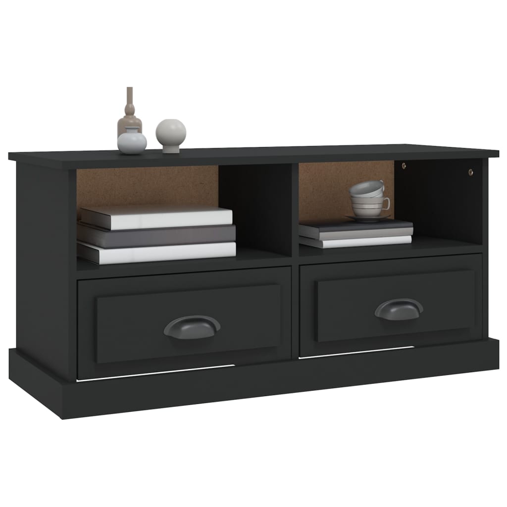 TV ormarić crni 93 x 35,5 x 45 cm od konstruiranog drva