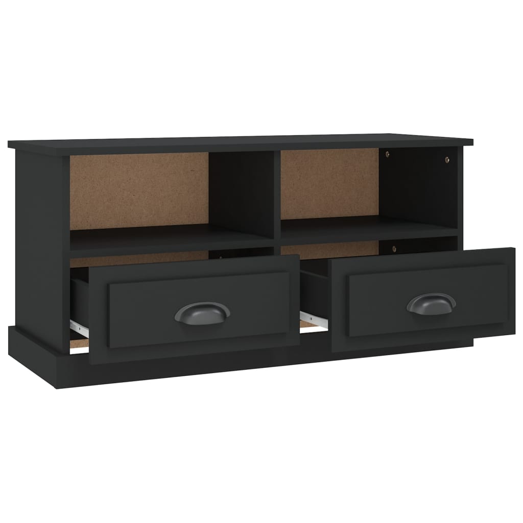 TV ormarić crni 93 x 35,5 x 45 cm od konstruiranog drva