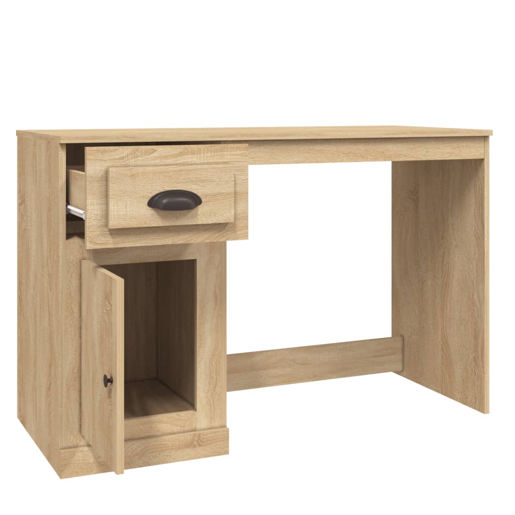 Radni stol s ladicom boja hrasta 115x50x75 cm konstruirano drvo
