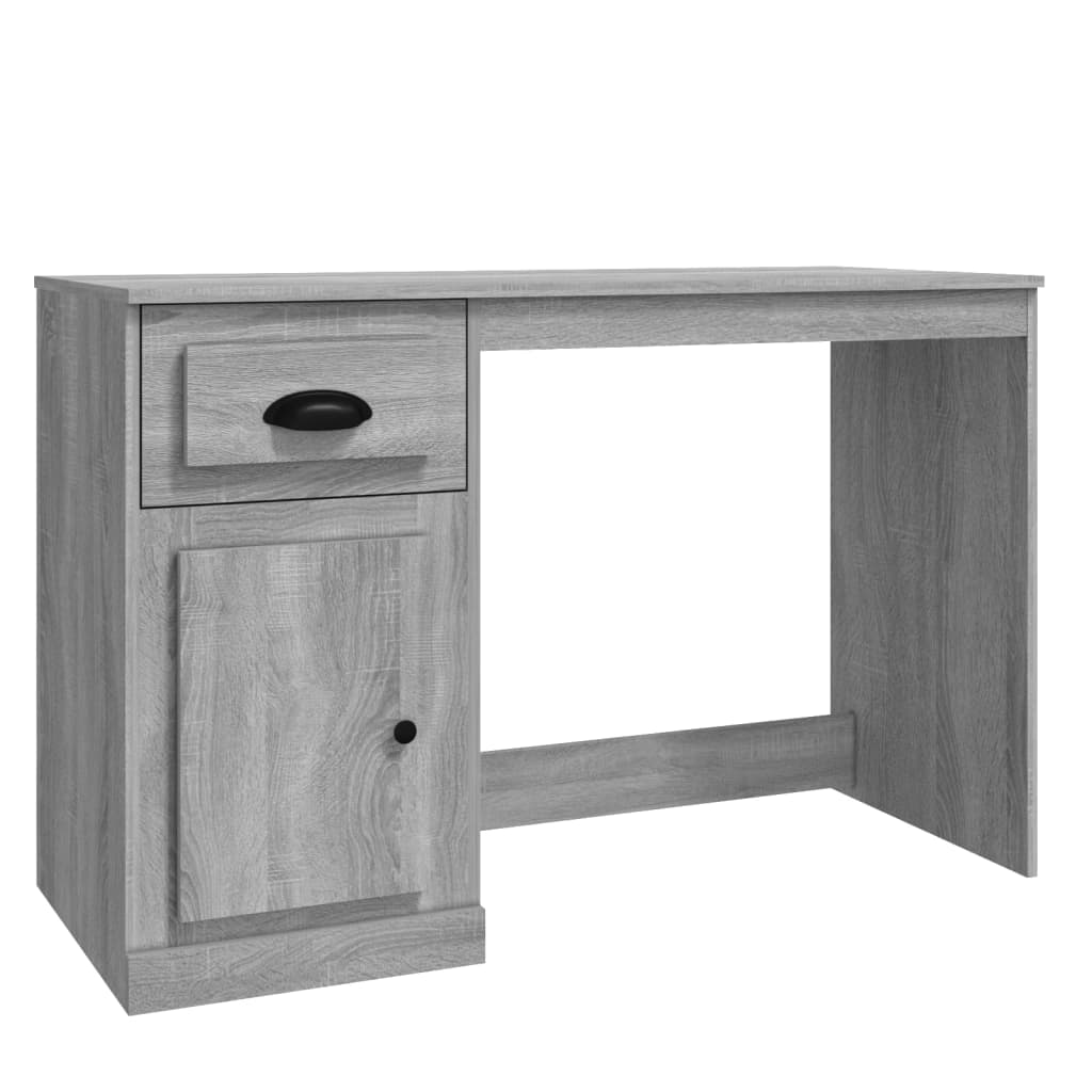 Radni stol s ladicom siva boja hrasta 115 x 50 x 75 cm drveni