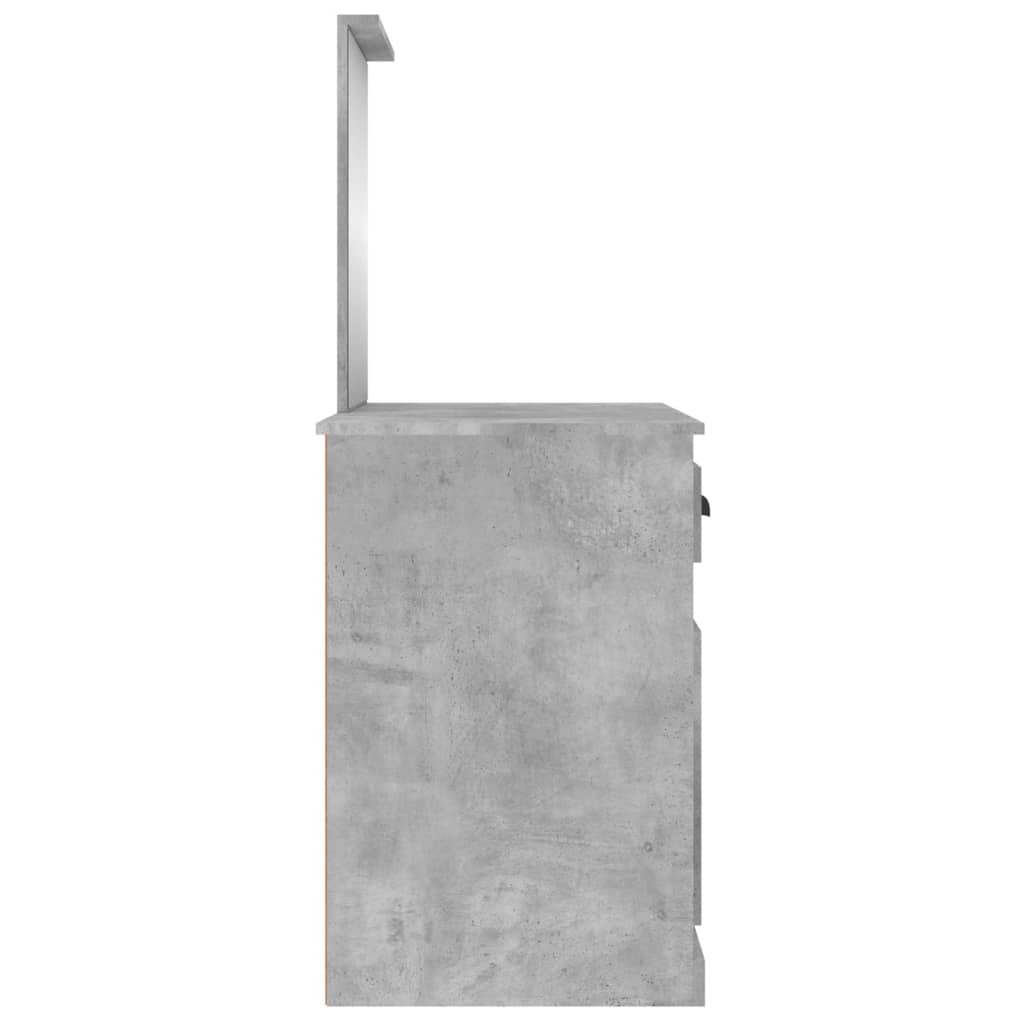Toaletni stolić s ogledalom boja betona 90x50x132,5 cm drveni