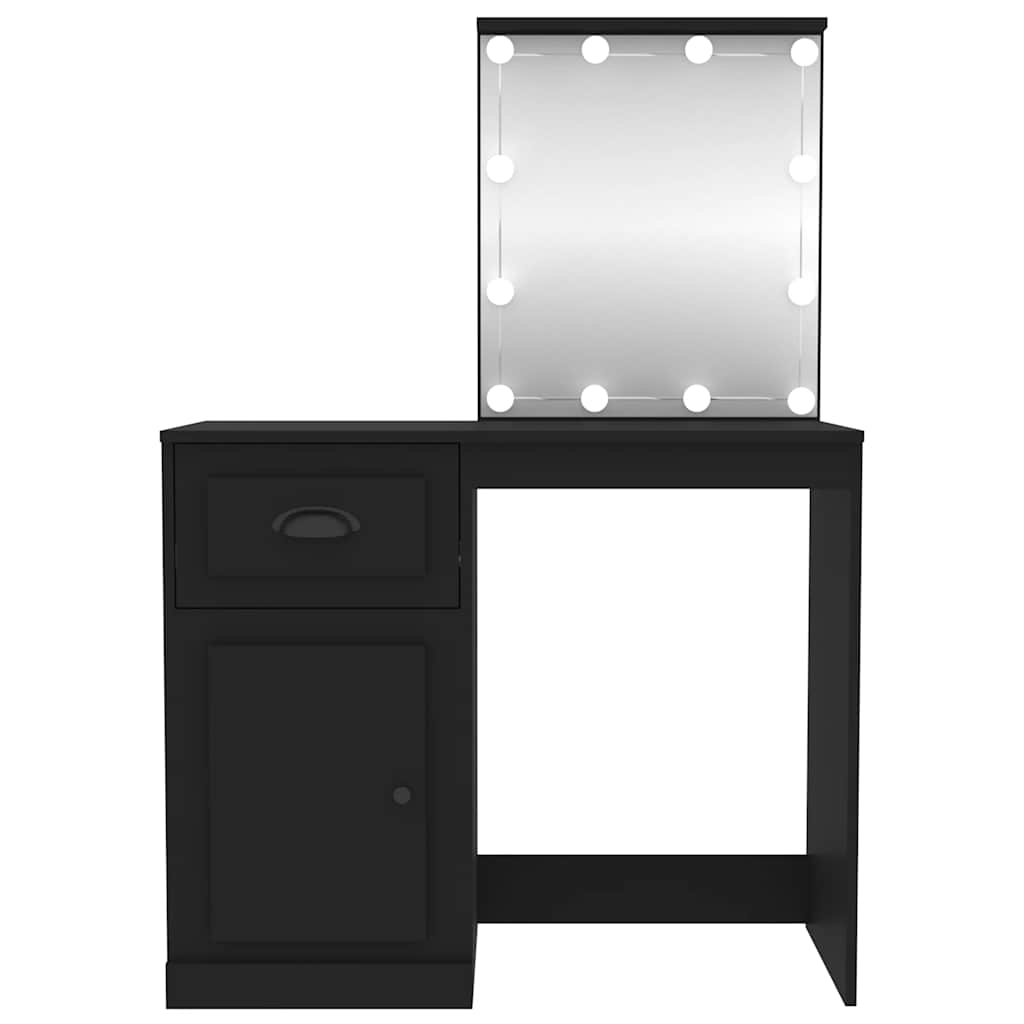 Toaletni stolić LED crni 90 x 50 x 132,5 cm konstruirano drvo