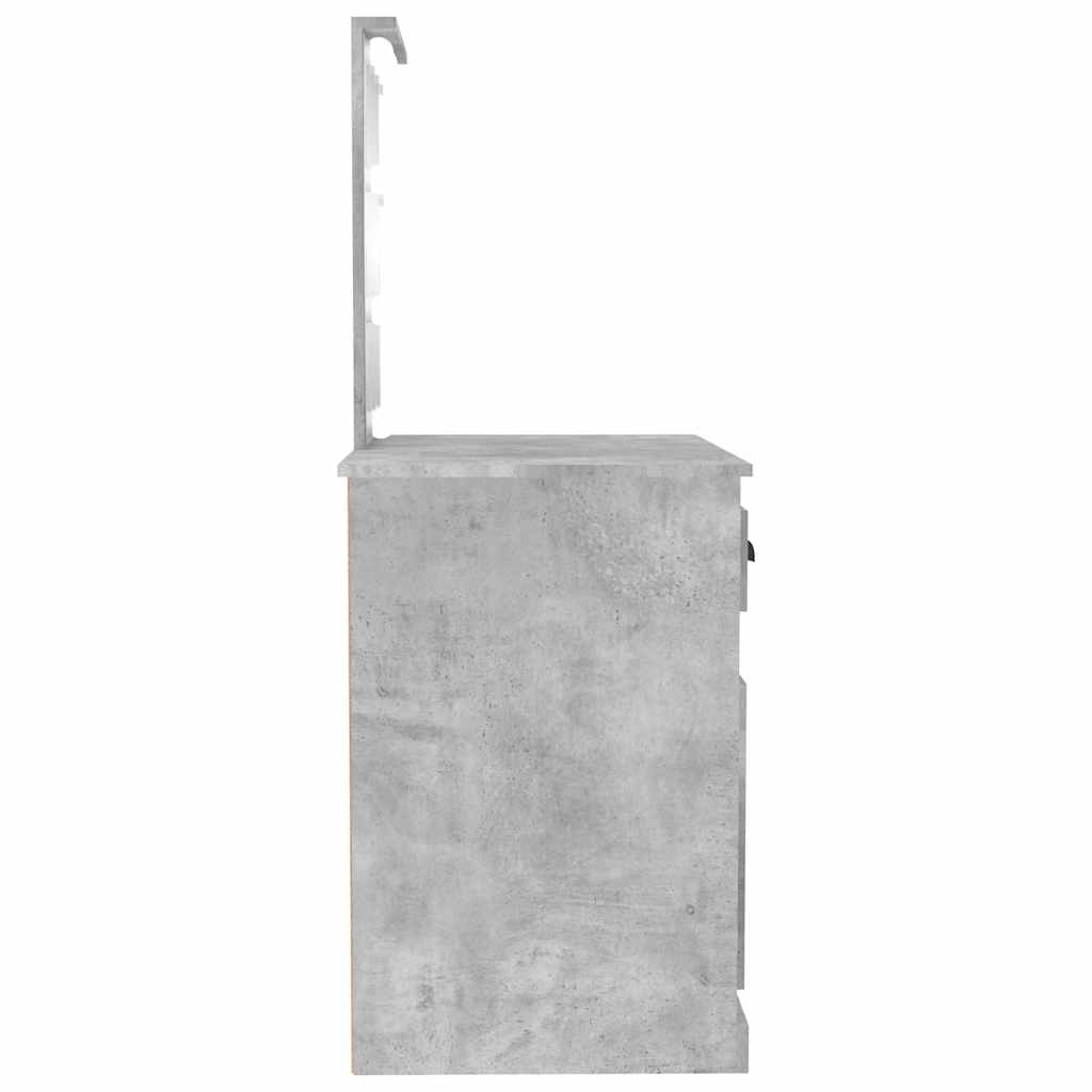 Toaletni stolić LED boja betona 90x50x132,5cm konstruirano drvo