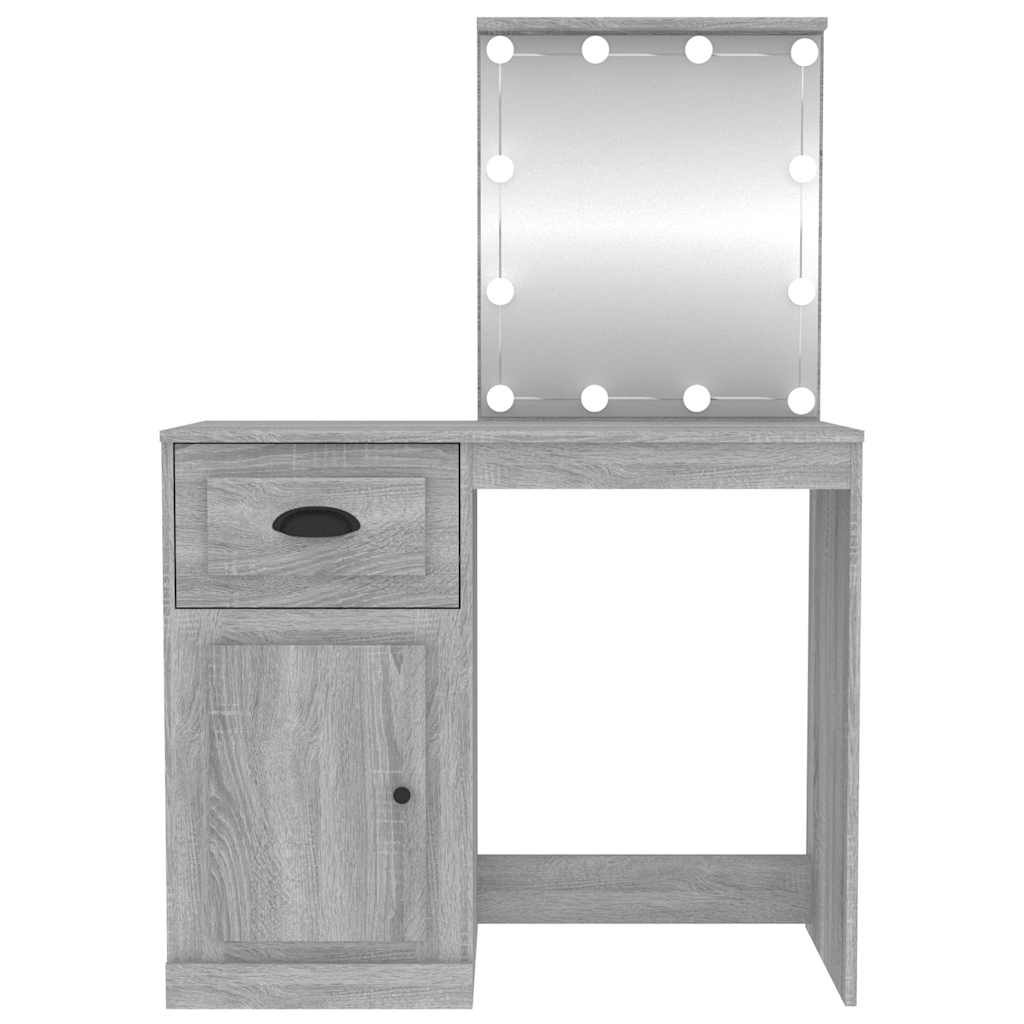 Toaletni stolić LED boja hrasta sonome 90x50x132,5 cm drveni
