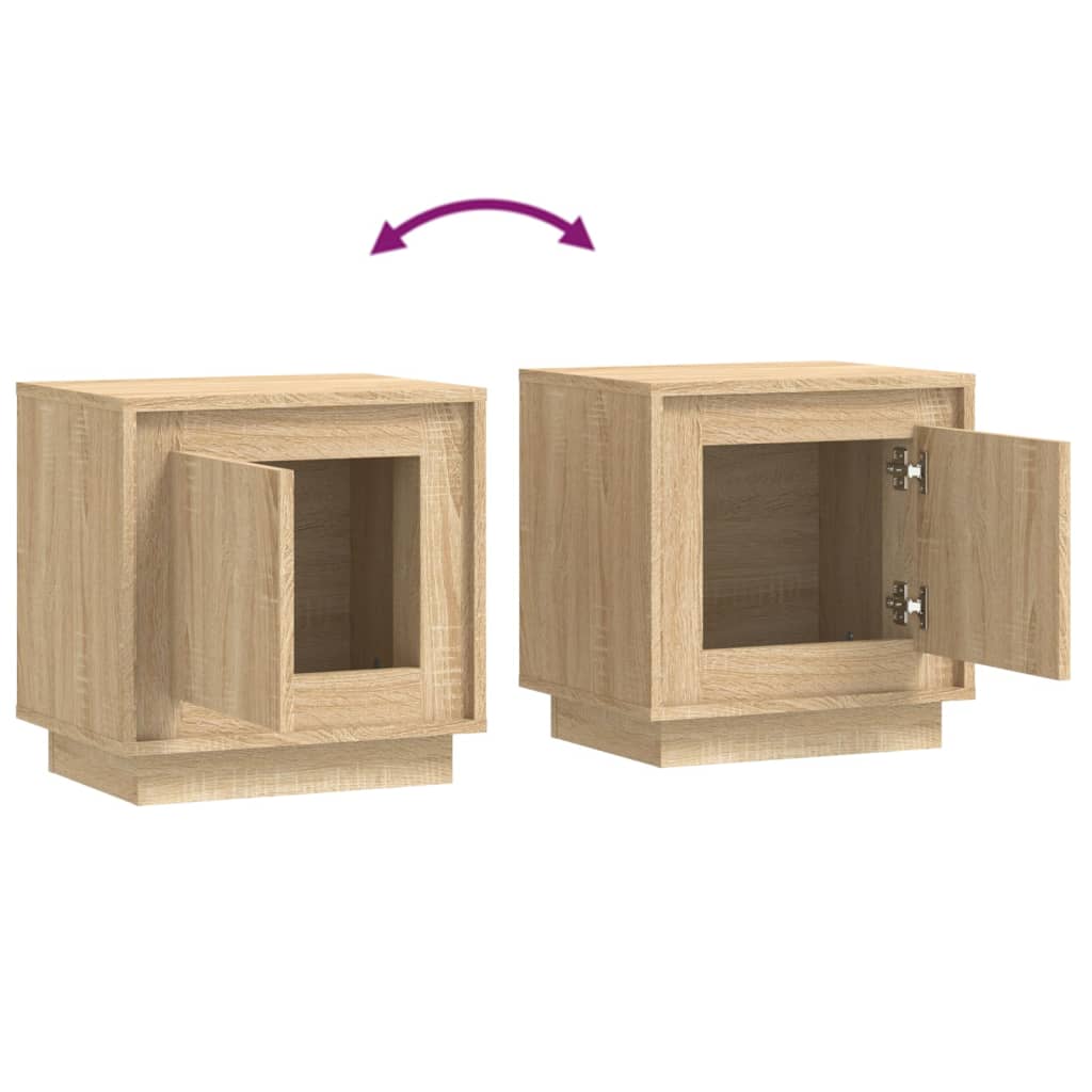 Noćni ormarići 2 kom boja hrasta 44x35x45 cm konstruirano drvo