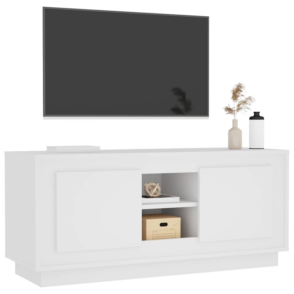 TV ormarić bijeli 102 x 35 x 45 cm od konstruiranog drva