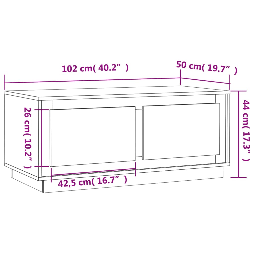 Stolić za kavu boja smeđeg hrasta 102x50x44cm konstruirano drvo