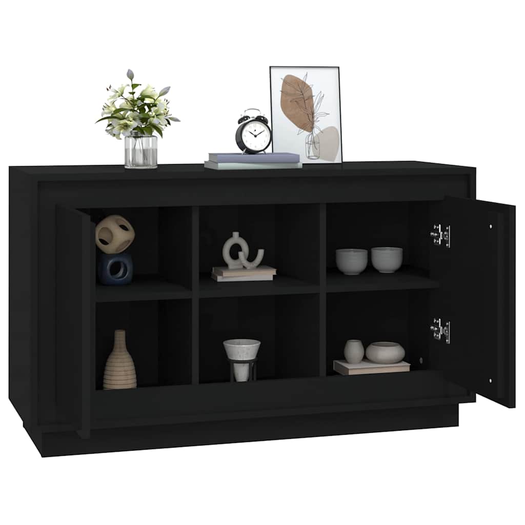 Komoda crna 102 x 35 x 60 cm od konstruiranog drva