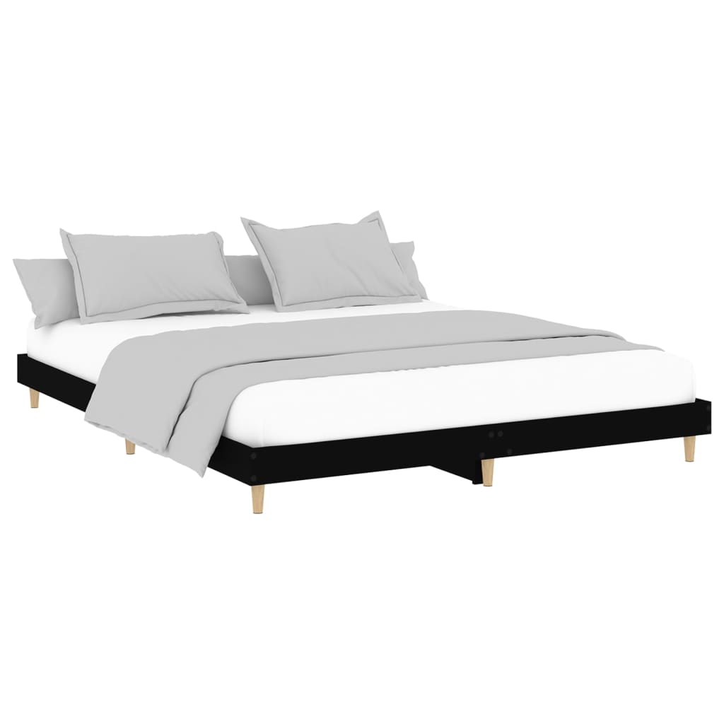 Okvir za krevet crni 150x200 cm konstruirano drvo