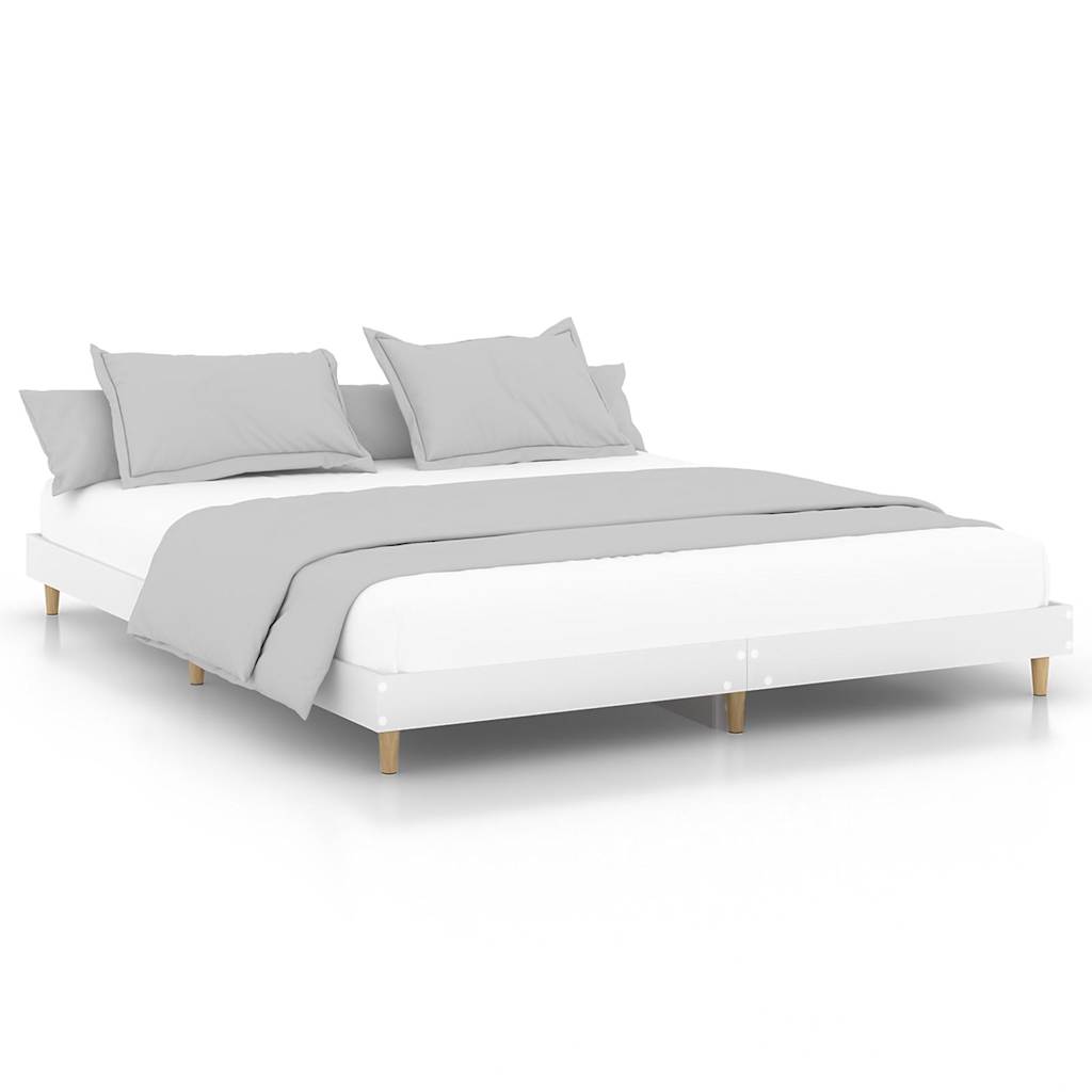 Okvir za krevet bijeli 120 x 200 cm konstruirano drvo