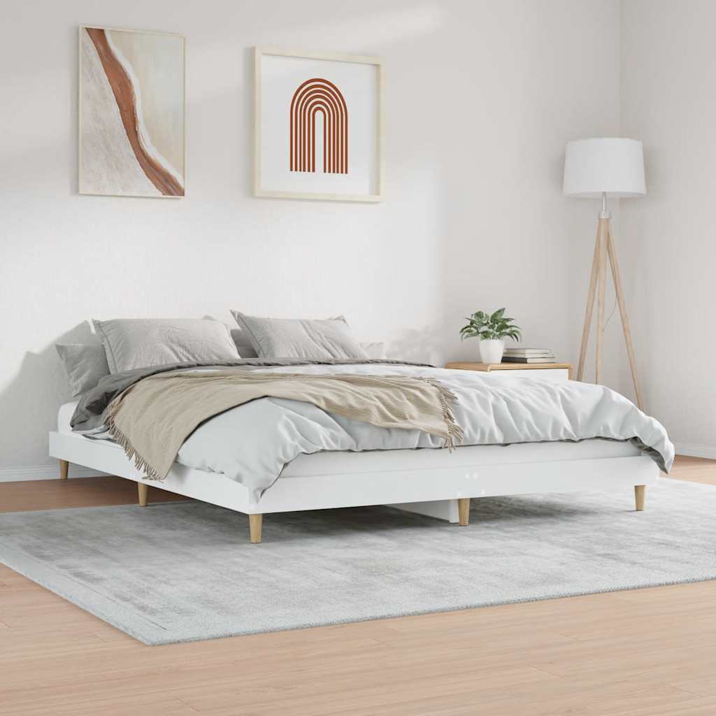 Okvir za krevet bijeli 120 x 200 cm konstruirano drvo