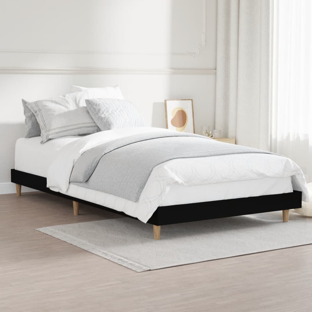 Okvir za krevet crni 100x200 cm konstruirano drvo