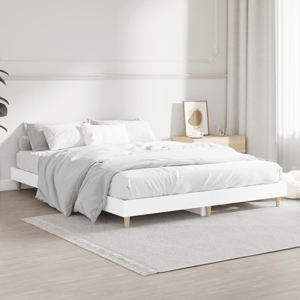 Okvir za krevet bijeli 135x190 cm konstruirano drvo