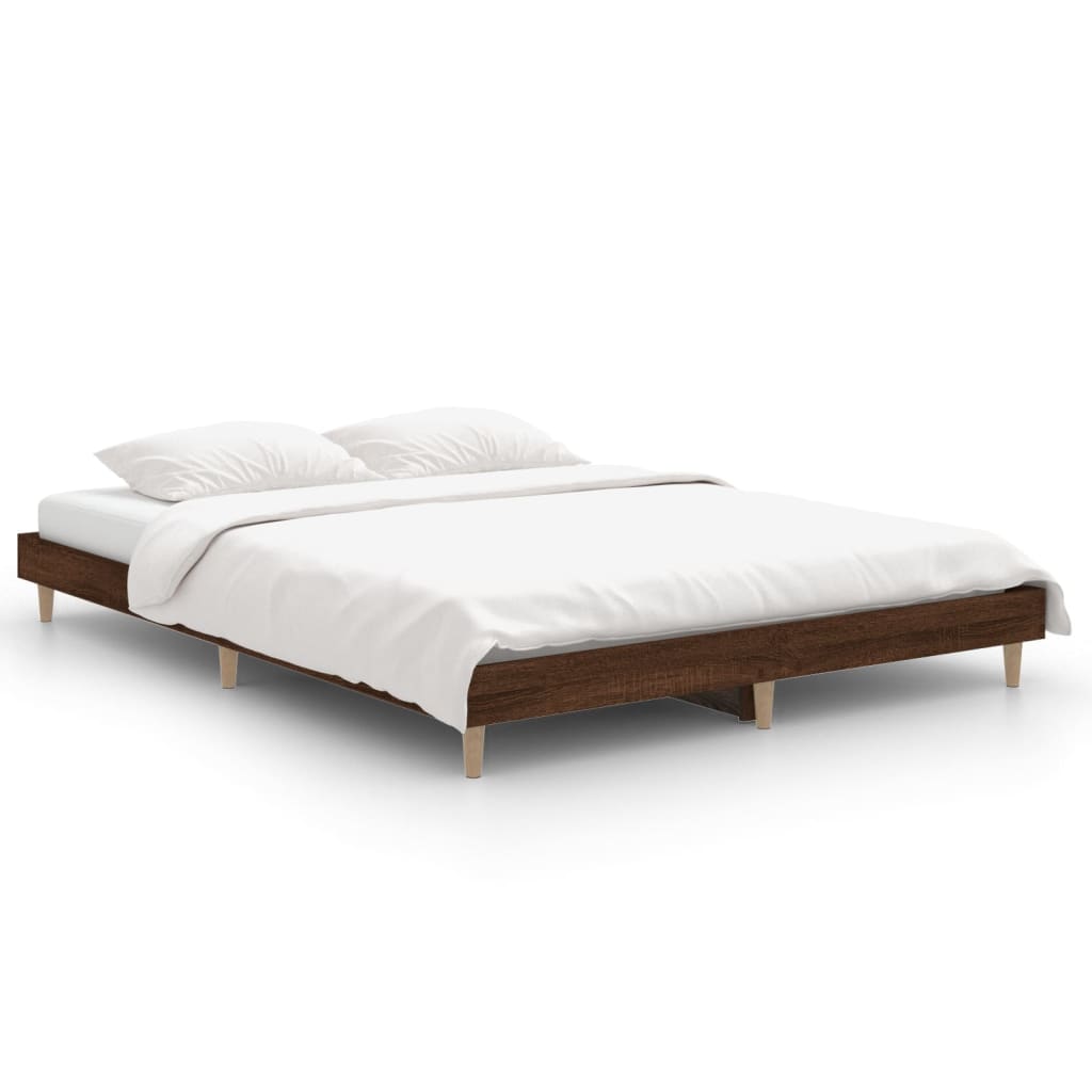 Okvir za krevet smeđi hrast 135x190 cm konstruirano drvo