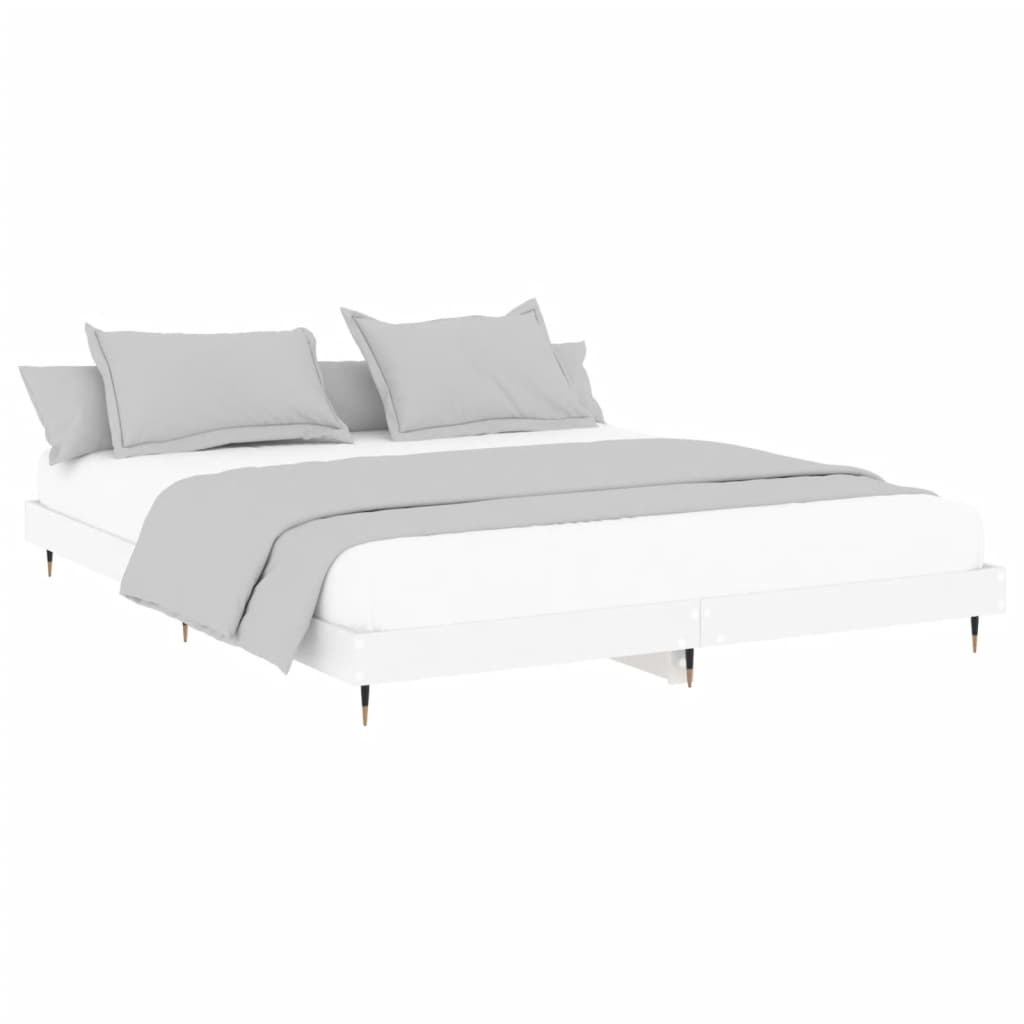 Okvir za krevet bijeli 200 x 200 cm od konstruiranog drva