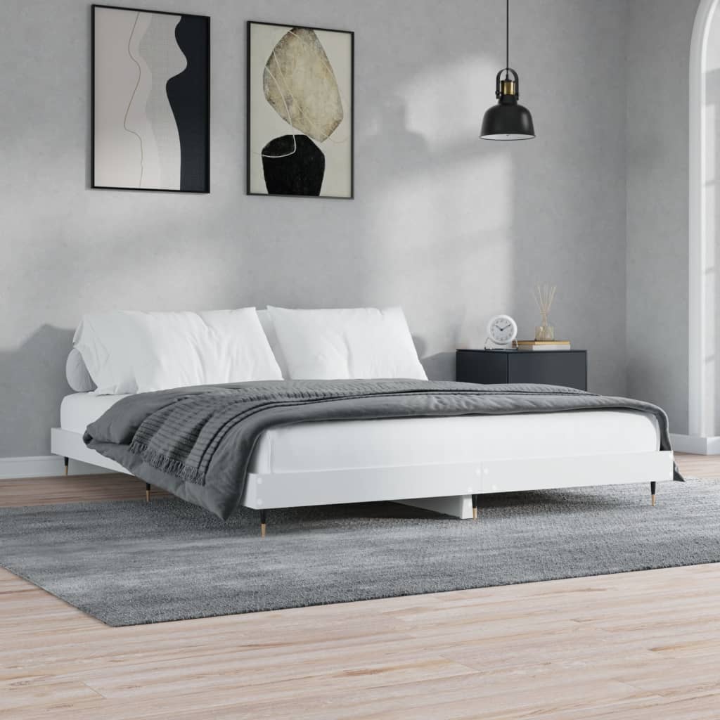 Okvir za krevet bijeli 120 x 200 cm konstruirano drvo