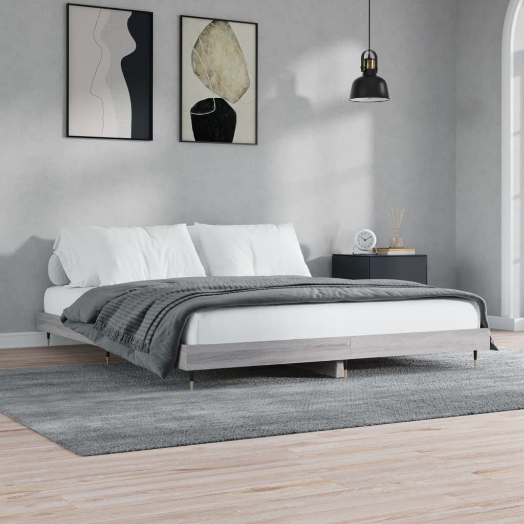 Okvir za krevet boja hrasta 120 x 200 cm od konstruiranog drva