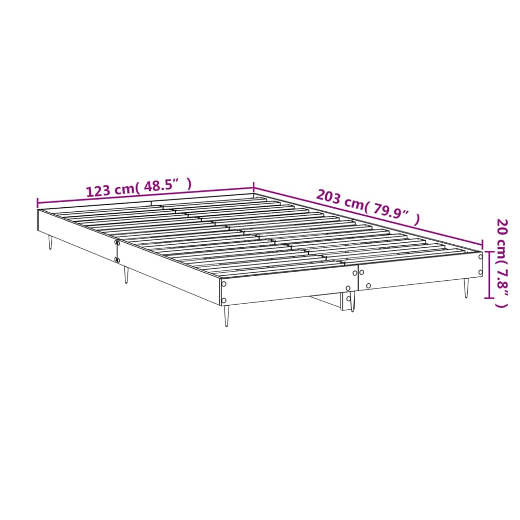 Okvir za krevet boja hrasta 120 x 200 cm od konstruiranog drva