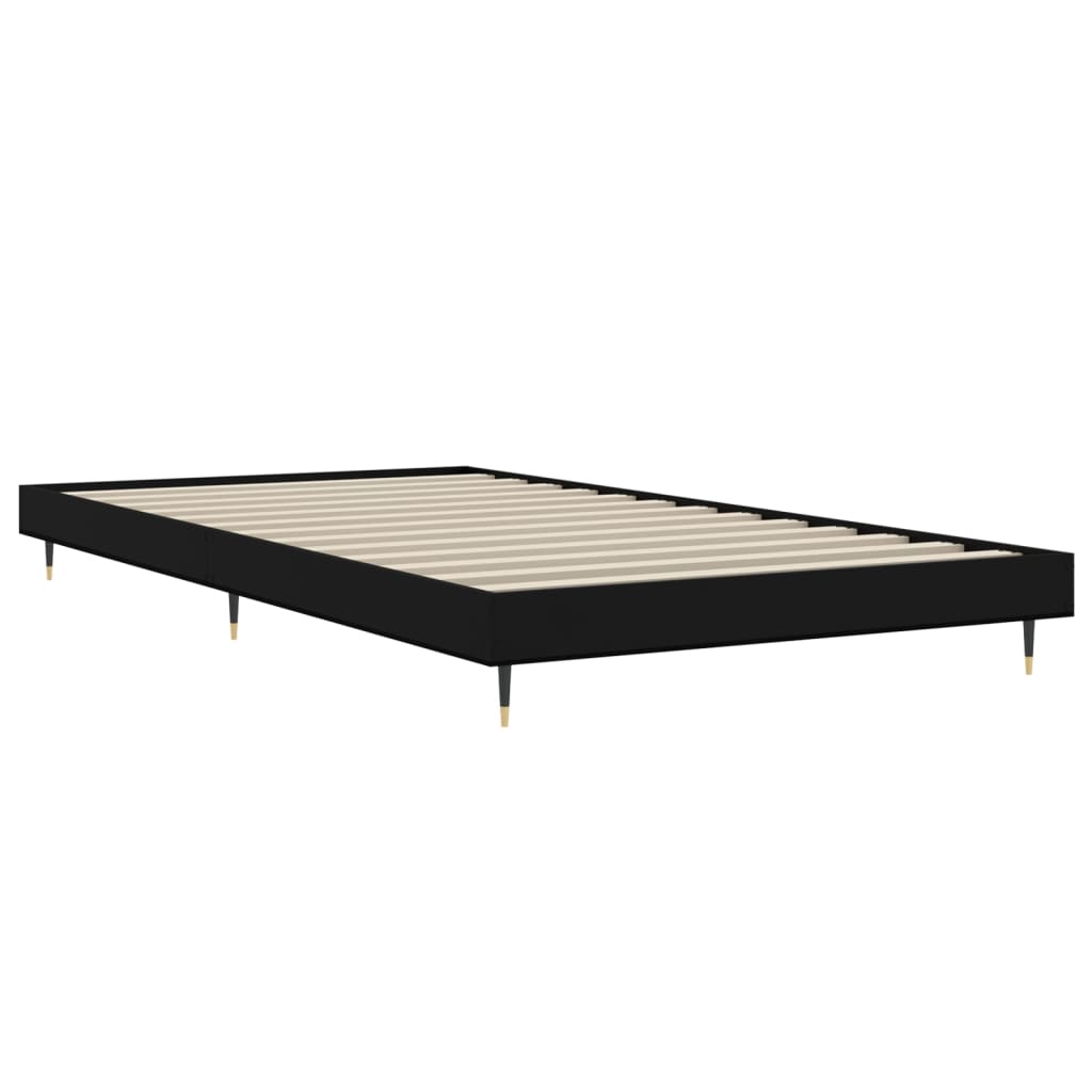 Okvir za krevet crni 90x200 cm konstruirano drvo