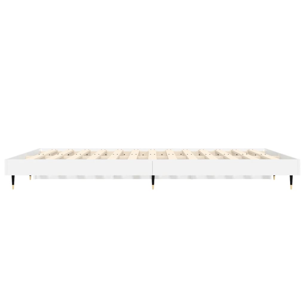 Okvir za krevet visoki sjaj bijeli 140x190 cm konstruirano drvo