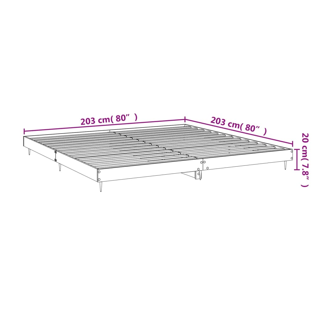 Okvir za krevet bijeli 200 x 200 cm od konstruiranog drva