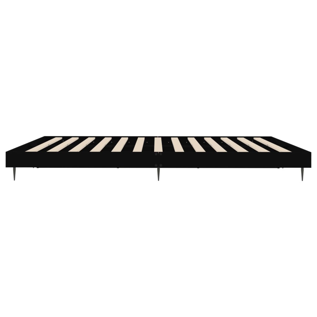 Okvir za krevet crni 200 x 200 cm konstruirano drvo