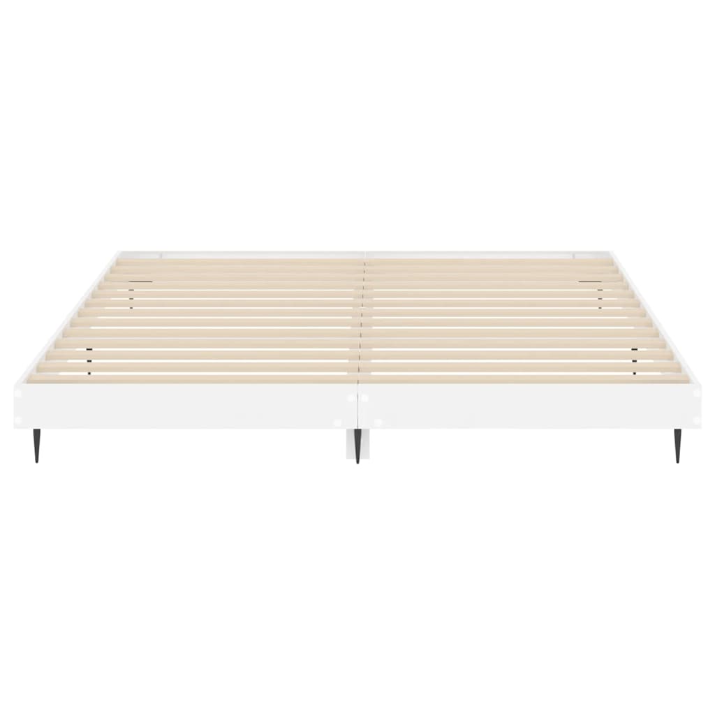 Okvir za krevet visoki sjaj bijeli 150x200 cm konstruirano drvo