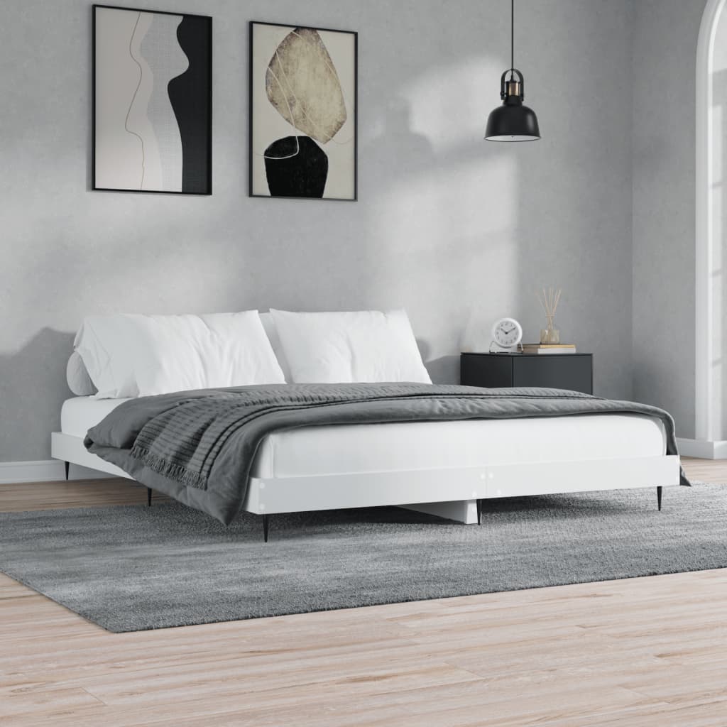 Okvir za krevet bijeli 120 x 200 cm konstruirano drvo