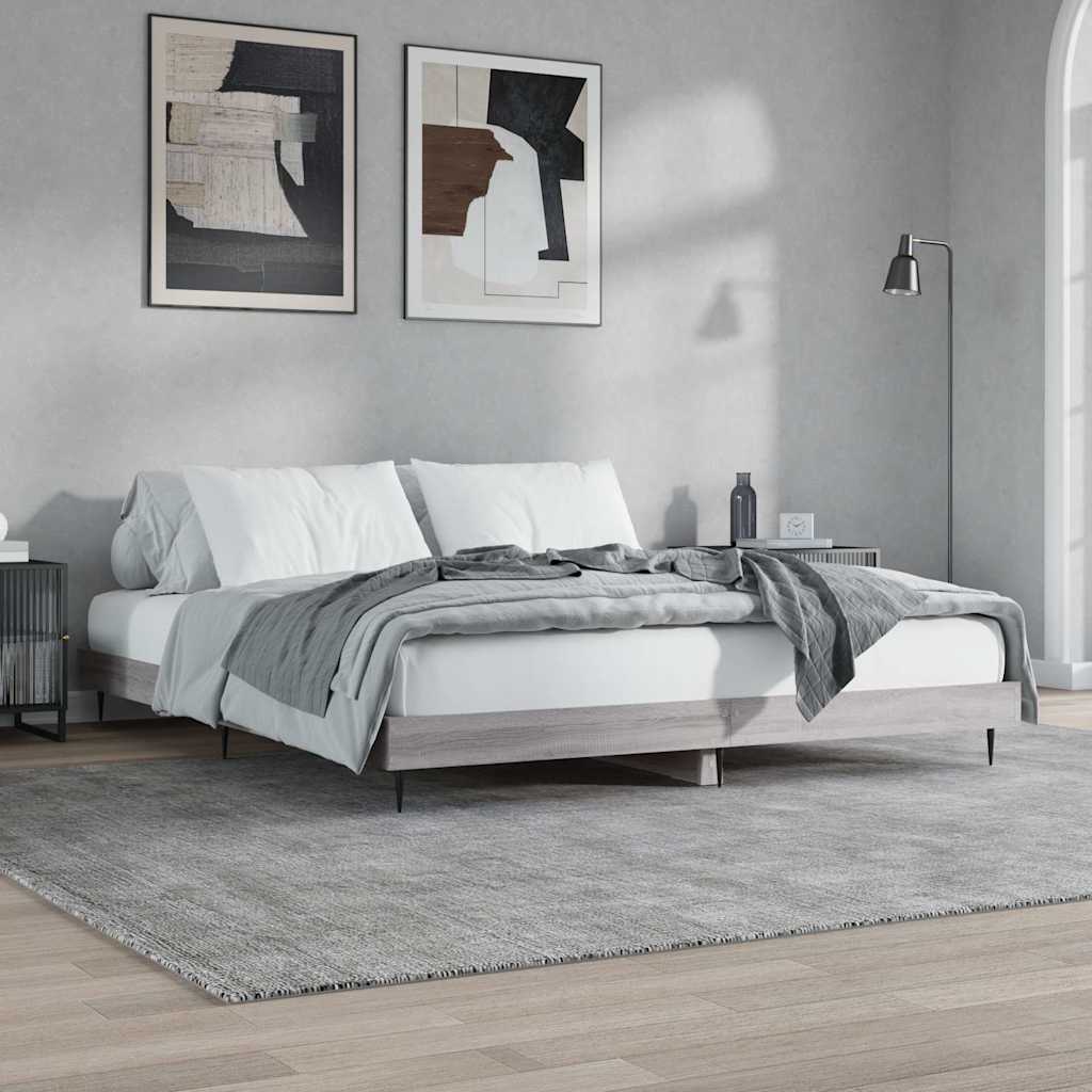 Okvir za krevet boja hrasta 120 x 200 cm od konstruiranog drva