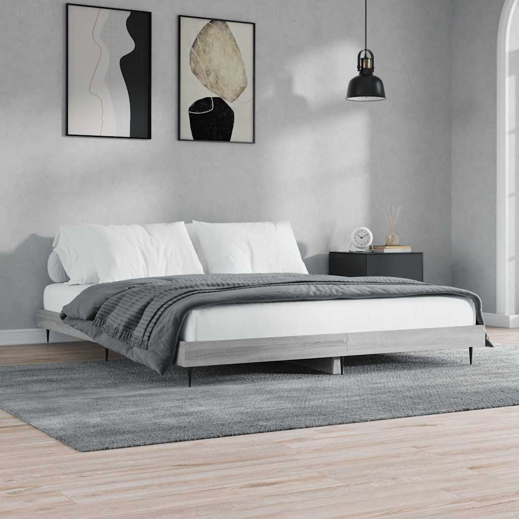 Okvir za krevet boja hrasta 120 x 200 cm od konstruiranog drva