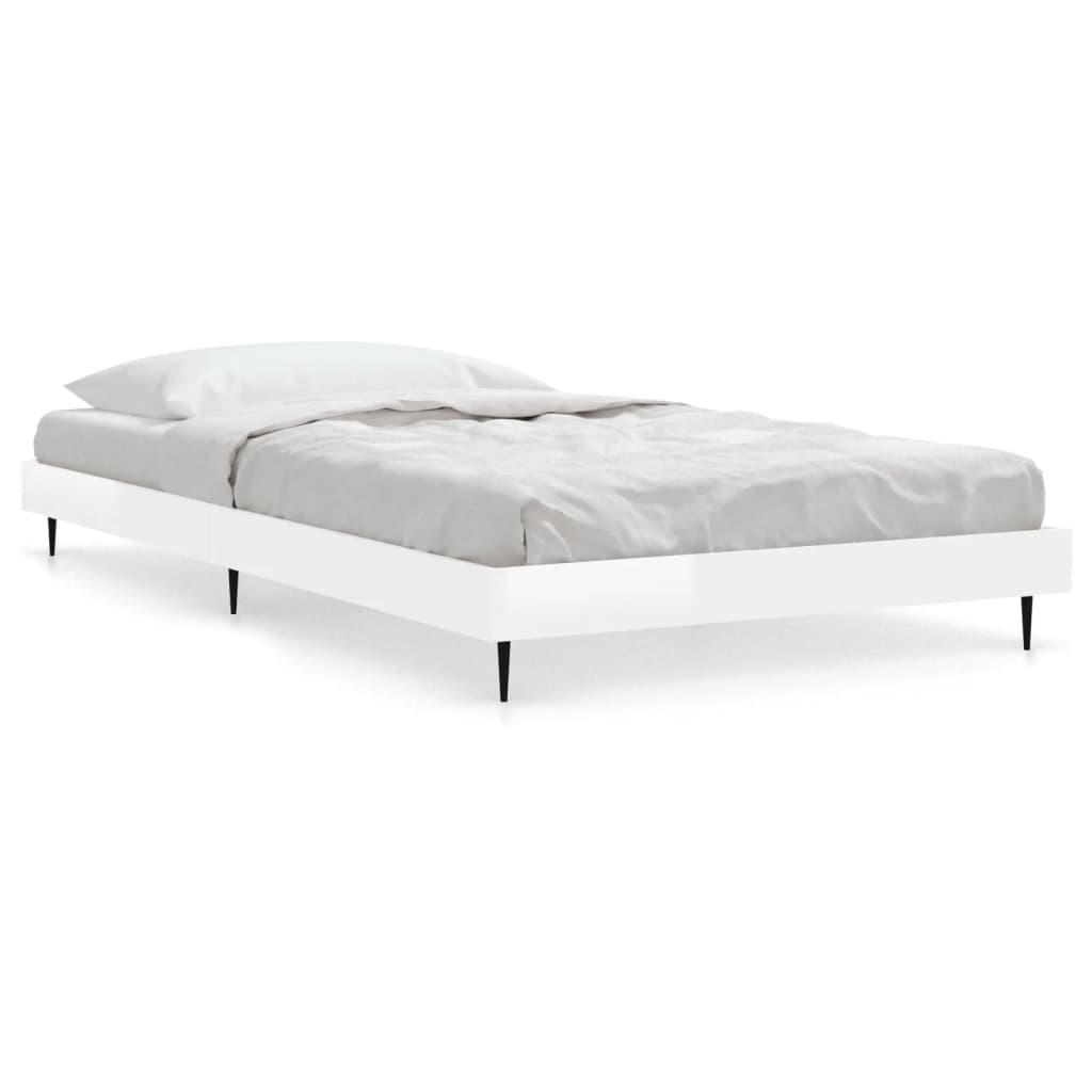 Okvir za krevet visoki sjaj bijeli 90x200 cm konstruirano drvo