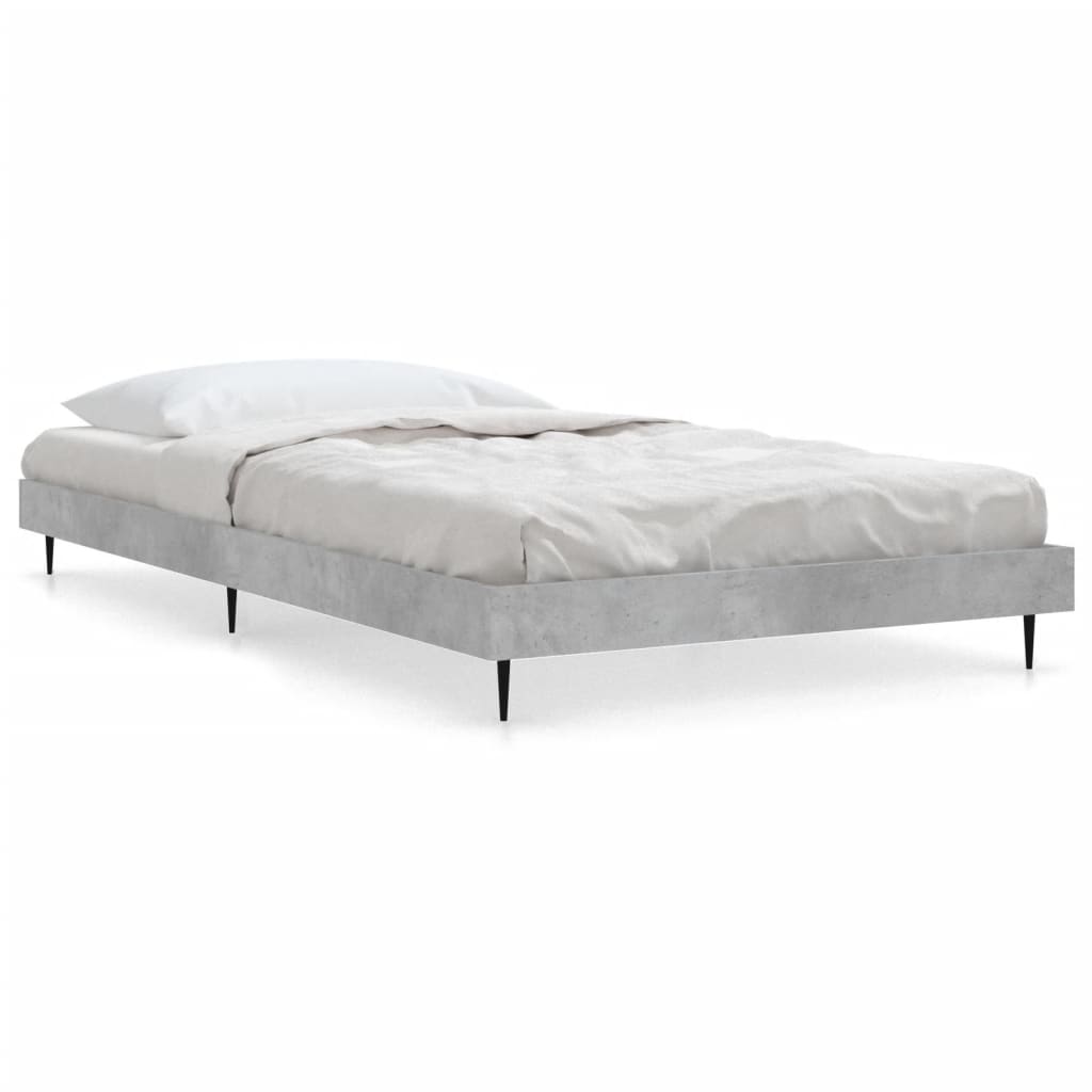 Okvir kreveta boja betona 90x200 cm od konstruiranog drva
